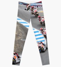 Marco Simoncelli going down the corkscrew at laguna seca 2011 Leggings