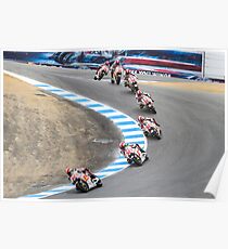 Marco Simoncelli going down the corkscrew at laguna seca 2011 Poster