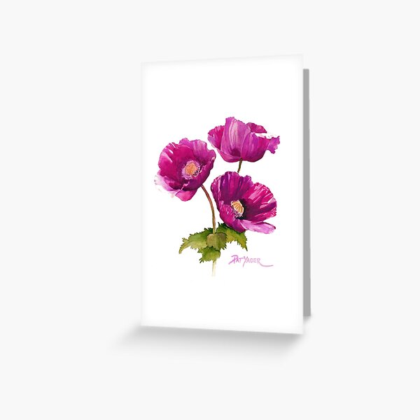 Purple Poppies Greeting Card