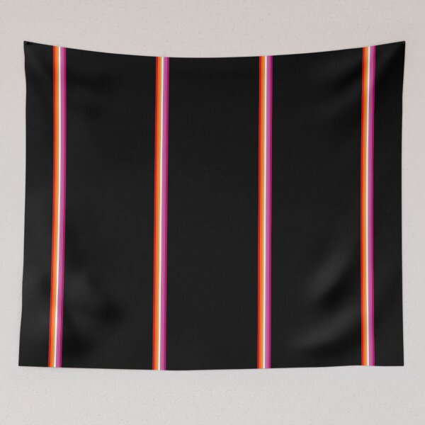 Item preview, Sunset lesbian flag with thin vertical stripes designed and sold by coolstories.