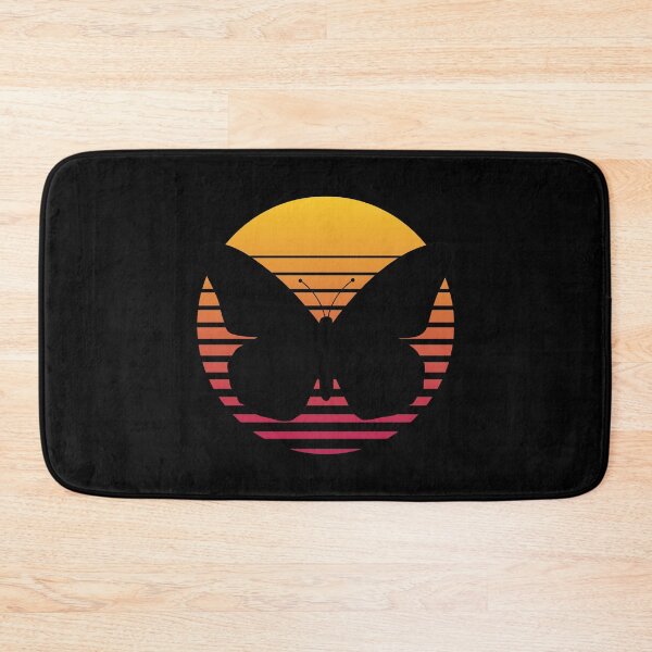 Item preview, Black Butterfly on Retro Sunset Background designed and sold by theblueofmyeye.