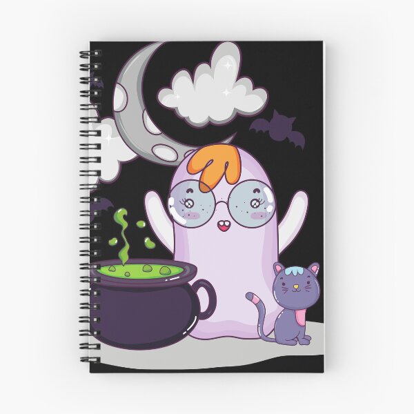 Item preview, Cute Halloween Ghost, Cat and Cauldron designed and sold by Uttershirt.