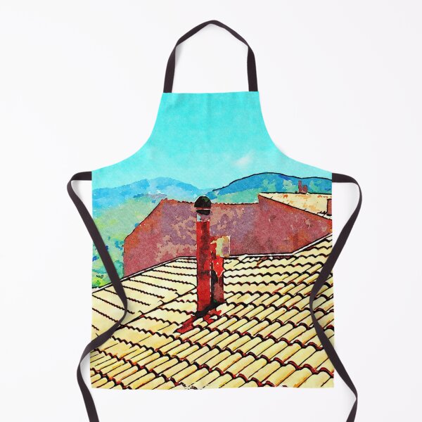 Item preview, Roof with red chimney and mountains designed and sold by Giuseppe Cocco.