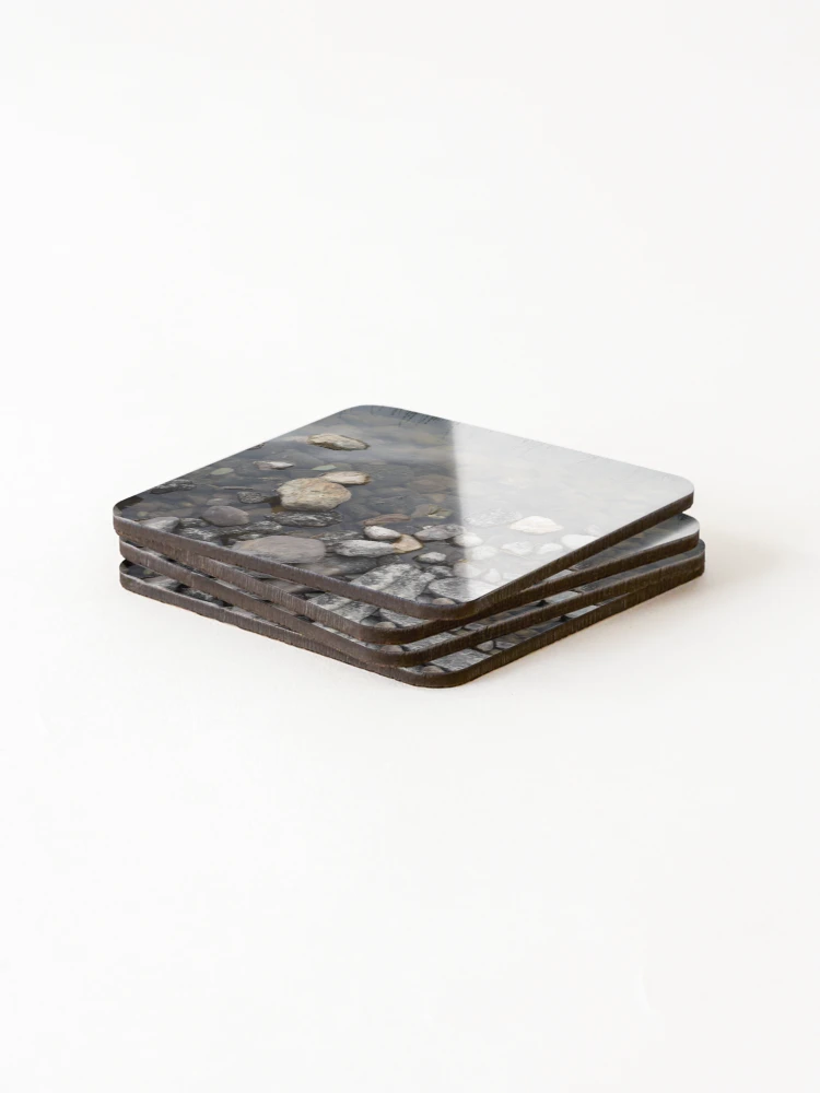 Thumbnail 4 of 5, Coasters (Set of 4), Calm Riverside Rocks designed and sold by parest.