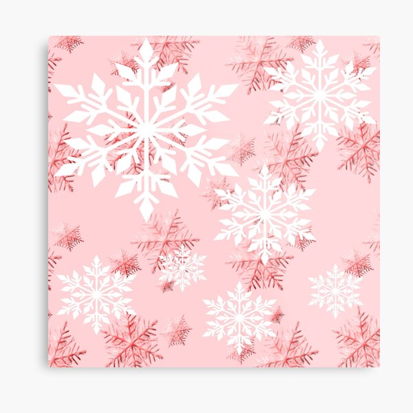 Warm Peach Snowflake Metal Print