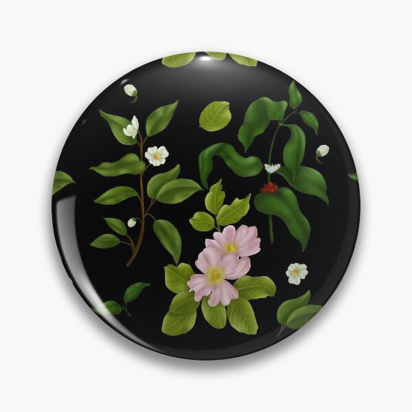 Item preview, Gouache botanical flower pattern designed and sold by heydaydesign.