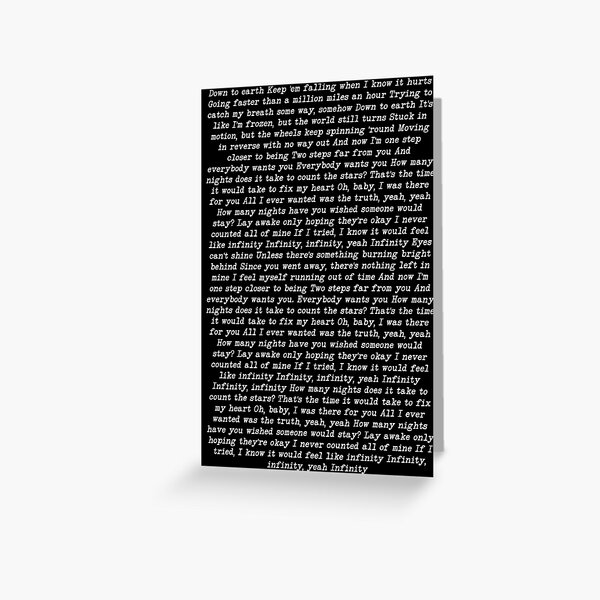 Falls Lyrics Greeting Cards Redbubble