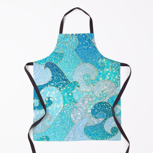 Item preview, Teal, Silver and Blue Sparkle Faux Glitter Mermaid Waves designed and sold by UtArt.