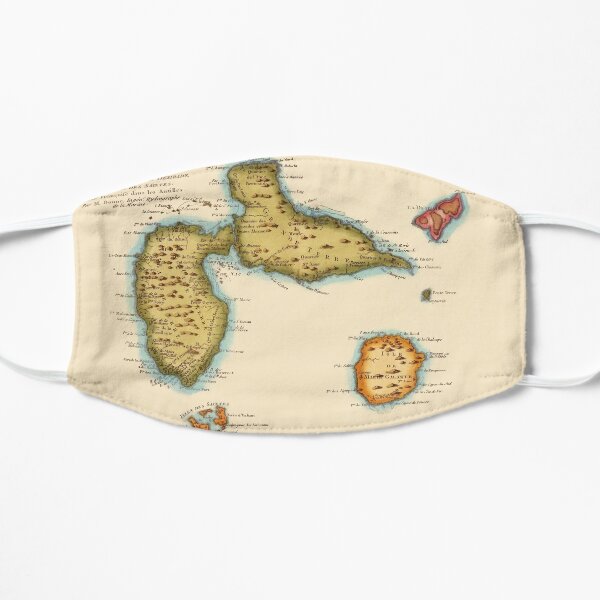 Carte de la Guadeloupe Masque sans plis