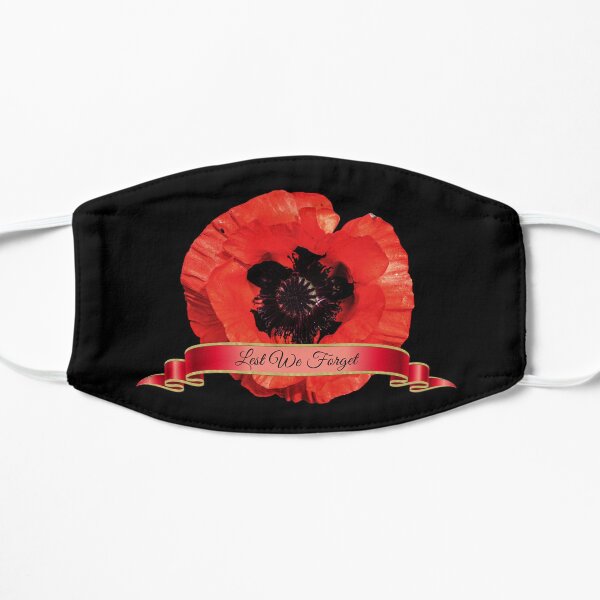 Lest We Forget / Red Poppy Flower Flat Mask