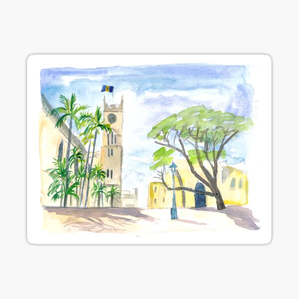 Item preview, Street Scene in Bridgetown Barbados designed and sold by artshop77.