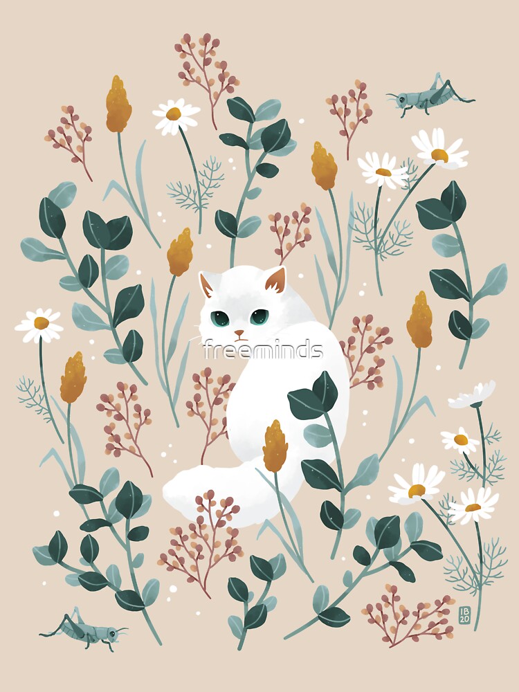 Cat in the meadow pattern by freeminds