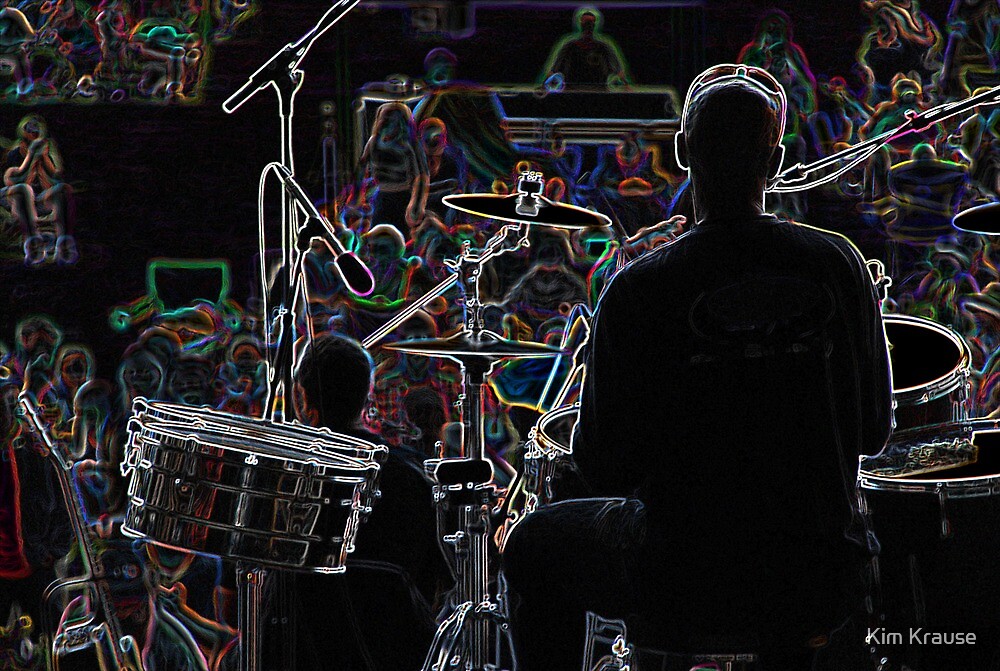 "Neon Band, Drummer" by Kim Krause Redbubble