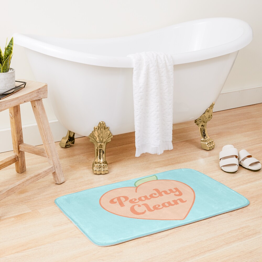 peachy clean heart Bath Mat