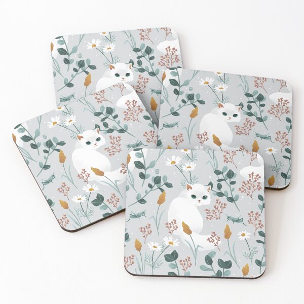 Item preview, Cat in the meadow pattern designed and sold by freeminds.