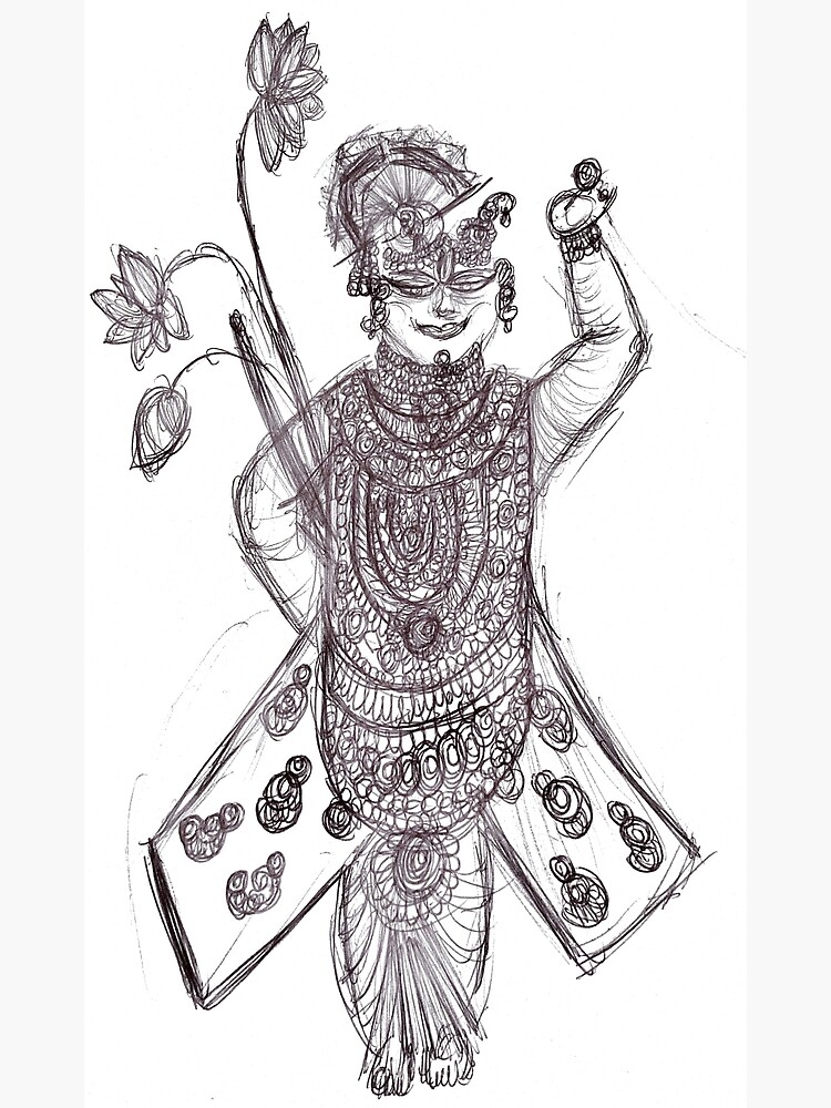 Shrinathaji drawing  Hand painting art Boho art drawings Outline art