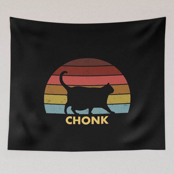 Item preview, Retro Vintage Sunset Overweight Cat Chonk Meme  designed and sold by elderberry.