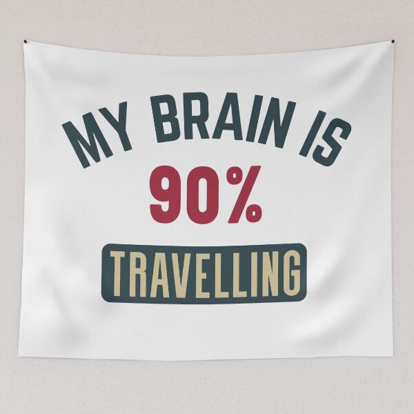 Item preview, My brain is 90% travelling (full) designed and sold by bumperapparels.