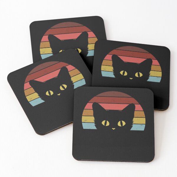Item preview, Retro Vintage Sunset Black Cat Funny Gift  designed and sold by elderberry.