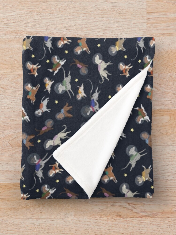 Alternate view of Space Pups Throw Blanket