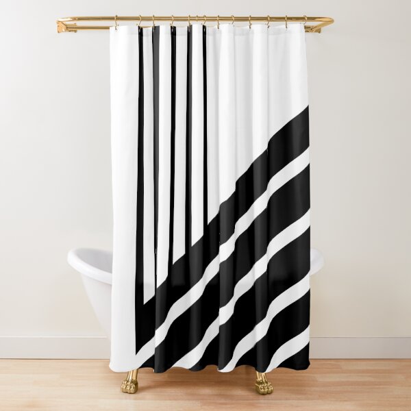 black and white Shower Curtain