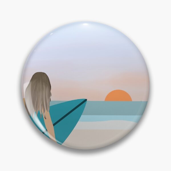 Item preview, Surfer Girl Beach Sticker designed and sold by lemonandsoleil.