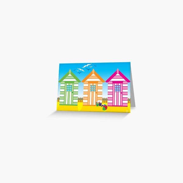 BEACH HUTS Greeting Card