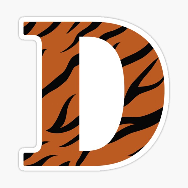 Letter D Tiger Skin Sticker For Sale By Devinedesignz Redbubble
