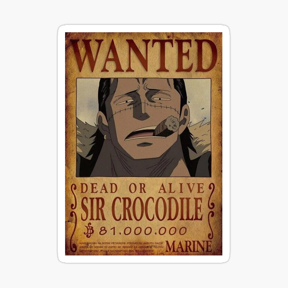 Crocodile One Piece Wanted Poster By Jstorepro Redbubble