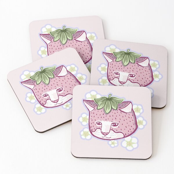 Item preview, Strawberry cat (chonky boi) designed and sold by feelingfractal.