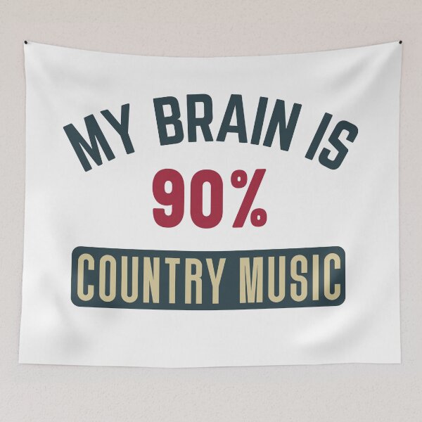 Item preview, My brain is 90% country music (full) designed and sold by bumperapparels.