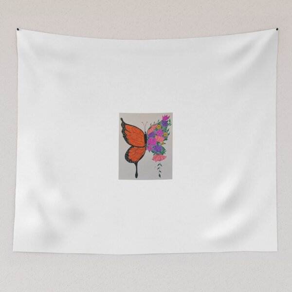 Item preview, Butterfly with flowers designed and sold by Saheli Banerjee.