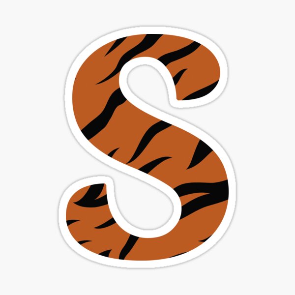 Letter S Tiger Skin Sticker For Sale By Devinedesignz Redbubble