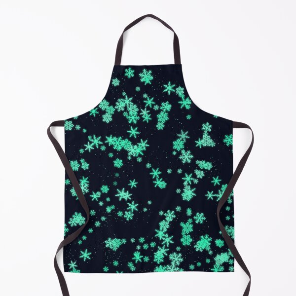 Item preview, Neon Blue green Snowflakes on Black background designed and sold by Crazy-art-land.