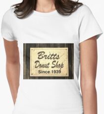 Britt's Donut Shop Sign 3 Women's Fitted T-Shirt