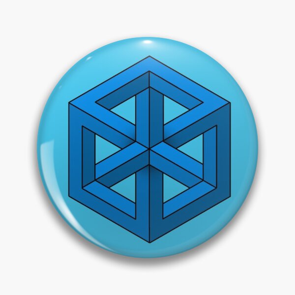 Item preview, Blue 3D Impossible Cube designed and sold by tjuiii.