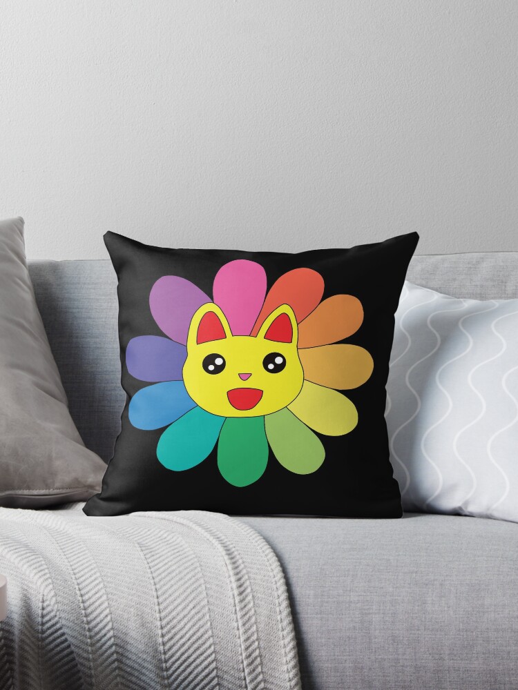 TAKASHI MURAKAMI Rainbow Flower Plush Pillow Stylish Cushion 