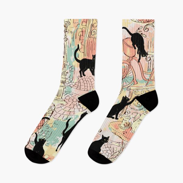 Item preview, Black Cat at a Paris Cafe - Pattern  designed and sold by ColorfulMystic.