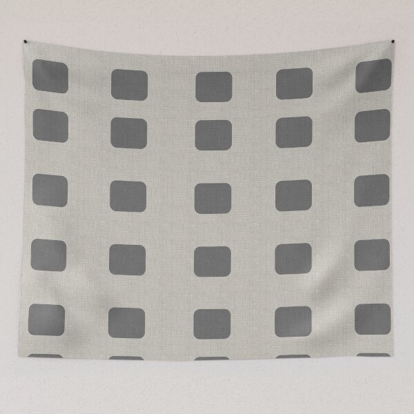 Item preview, Mid Century Modern Grey Cream Block Print designed and sold by Gene Brown Designs.