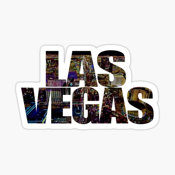Las Vegas lettering Neon Black Edition Sticker
