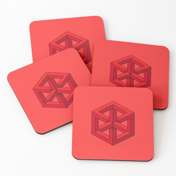 Item preview, Red 3D Impossible Cube designed and sold by tjuiii.