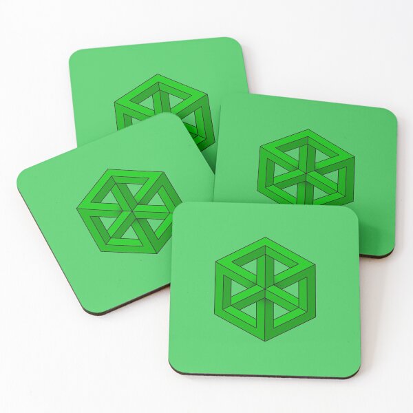 Item preview, Green 3D Impossible Cube designed and sold by tjuiii.