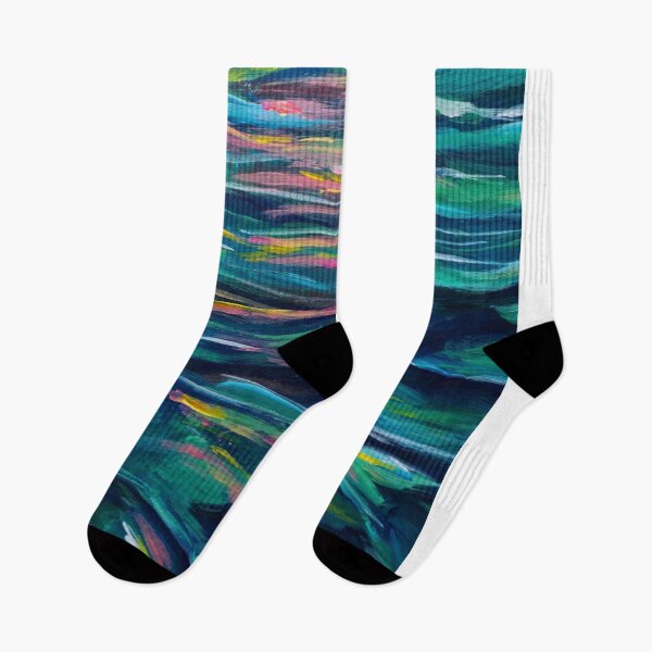 Item preview, Neon Rainbow Abstract Ocean Waves designed and sold by monitdesign.
