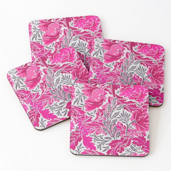 Item preview, William Morris Floral, Fuchsia Pink and Silver Gray designed and sold by Marymarice.