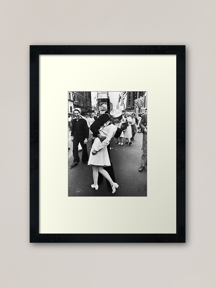 Alternate view of Times Square V/J-Day Kiss Framed Art Print