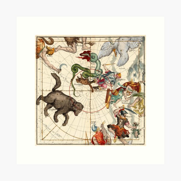 Item preview, Ursa Major, Ursa Minor, Perseus, Hercules, Cassiopea, Andromeda And Other Constellations designed and sold by VintageLevel.