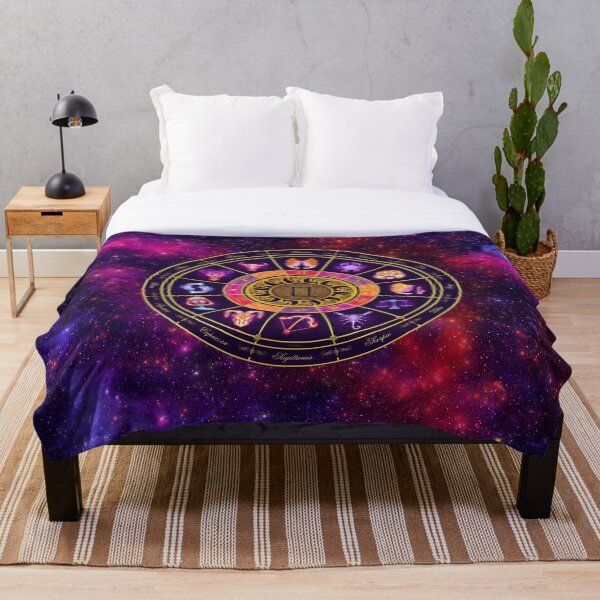 Gemini Zodiac Lightburst - Circle Throw Blanket