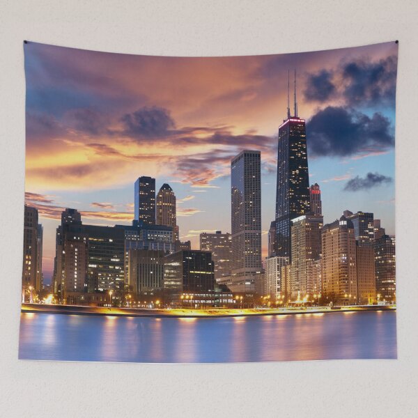 Item preview, City Skyline With Sunset Clouds designed and sold by GroveDesigns.