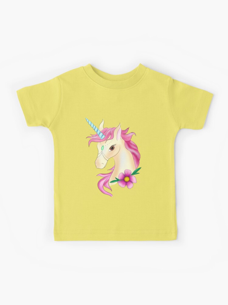 Camiseta estampada de manga corta 'Majestic Unicorn' para niña, color  amarillo, Amarillo