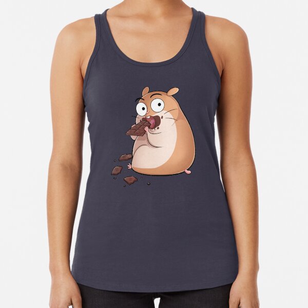 Schokolade essender knuddeliger Hamster Racerback Tank Top